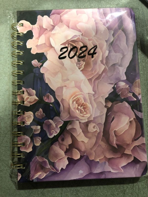Photo 2 of 2024 Monthly and Weekly Planner Spiral-Bound from Jan. 2024 - Dec. 2024 6.4" x 8.5" Daily Hardcover Planner with Tabs+Back Pocket+Elastic Closure+Thick Paper Perfect Organizer Planner
