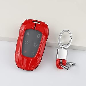 Photo 1 of 1797 for Cadillac Key Fob Cover Accessories Escalade SRX XT5 CTS CT6 ATS XT4 XT6 XTS Car Key Chain Case Shell Protector Zinc Alloy Red 