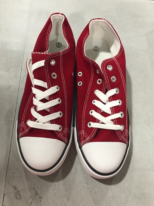 Photo 1 of (11) Women's Colorful Red Low-Top Sneakers Shoes