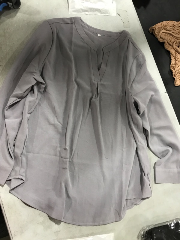 Photo 1 of (XXL) Womens Long Sleeve Blouse Gray 