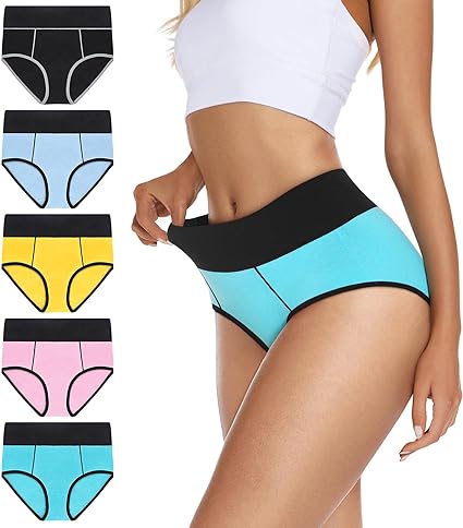 Photo 1 of (XXL) VIVISOO Women's Stretch Cotton Underwear High Waisted Panties Soft Breathable Briefs 5-Pack