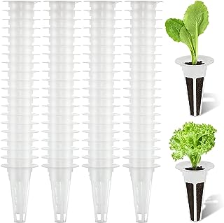 Photo 1 of 400 Pack Grow Baskets White Replacement Seed Growing Baskets Plastic Hydroponics Growing System Hydroponic Seed Plant Growing Containers for Hydroponic Growing System