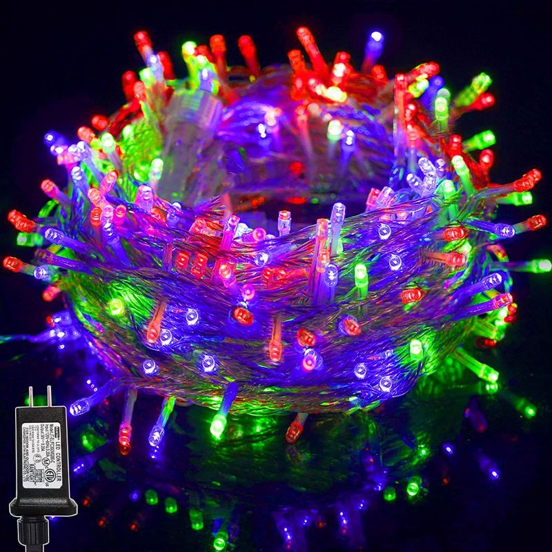 Photo 1 of 66Ft Colorful Christmas Lights, 200 LED String Lights for Outside Christmas Tree Lights 8 Modes Holiday Fairy Lights Connectable for Home Yard Patio Wedding Party Christmas Decor- Multicolor