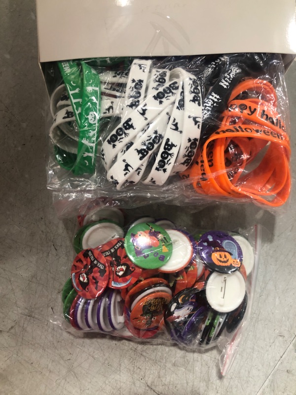 Photo 1 of 120 Pcs Halloween Luminous Silicone Wristbands, Pumpkin Patterns Rubber Bracelets Glow in The Dark, 