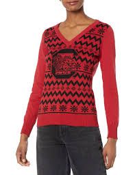 Photo 1 of (L) Women's Ncaa College Team Logo Ugly Holiday V-neck Sweater Sweater