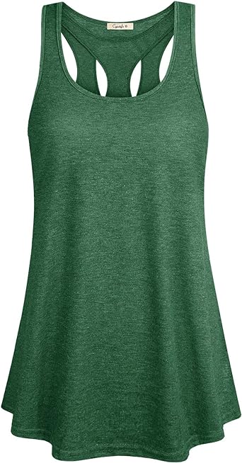 Photo 1 of Cyanstyle Women's Sleeveless Scoop Neck Flowy Loose Hollow Yoga Soft Casual Summer Tank--XXL