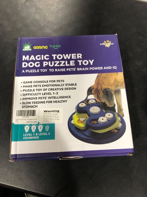 Photo 2 of KADTC Dog Puzzle Toy Brain Mental Stimulation Mentally Stimulating Enrichment Puppy Treat Food Feeder Dispenser Beginner Level 2 in 1 Interactive Games for Small/Medium/Large Aggressive Chewers B LEVEL 2 IN 1 Magic Turntable B