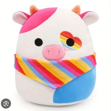 Photo 1 of CHUDATOM Cow Plush Pillow Cow Stuffed Animals, Cute Stuffed Animal Cow Plushie, Soft Pride Plush Cow Pillow Kawaii Stuffed Cow Plush Doll Toy for Kids Girls Boys Birthday Pride Month Gifts