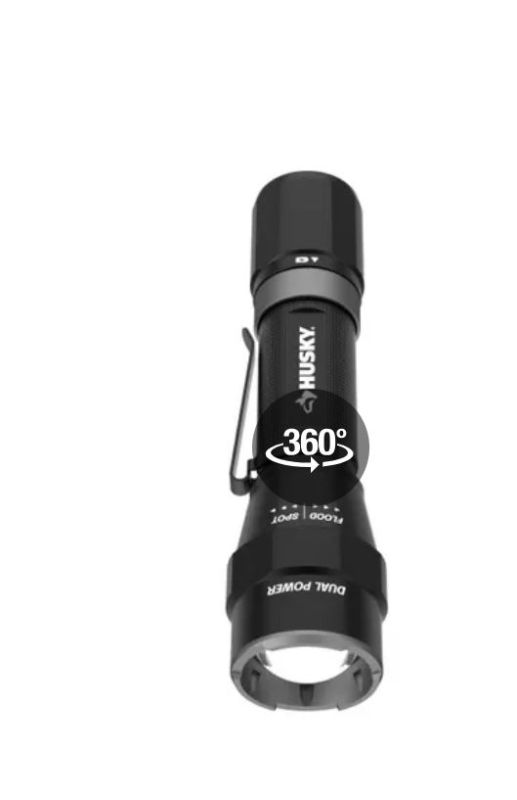 Photo 1 of 1200 Lumens Dual Power LED Rechargeable Focusing Flashlight with Rechargeable Battery and USB-C Cable Included