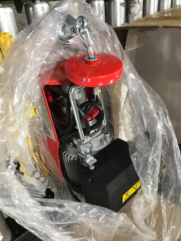 View 2 of Partsam 440lbs Automatic Lift Electric Cable Hoist with Wireless Remote Control 120V Overhead Crane Garage Ceiling Pulley Winch w Towing Strap Sling, Electric Wire Rope Hoist, 38ft Lifting Height