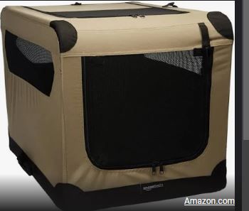 Photo 1 of Amazon Basics 2-Door Soft-sided Folding Travel Crate Dog Kennel