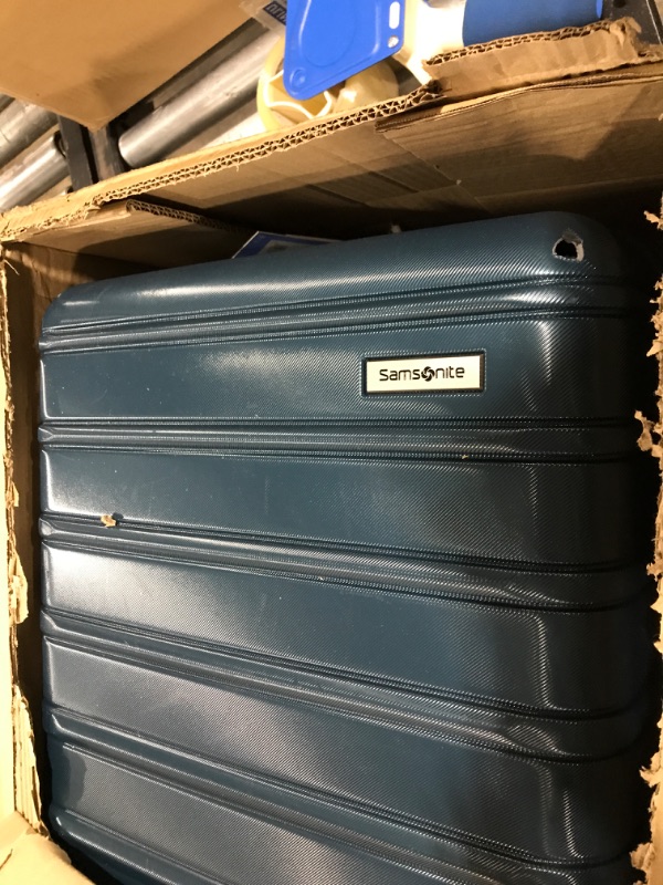 Photo 2 of Samsonite Omni 2 Hardside Expandable Luggage with Spinner Wheels, Checked-Medium 24-Inch, Nova Teal Checked-Medium 24-Inch Nova Teal