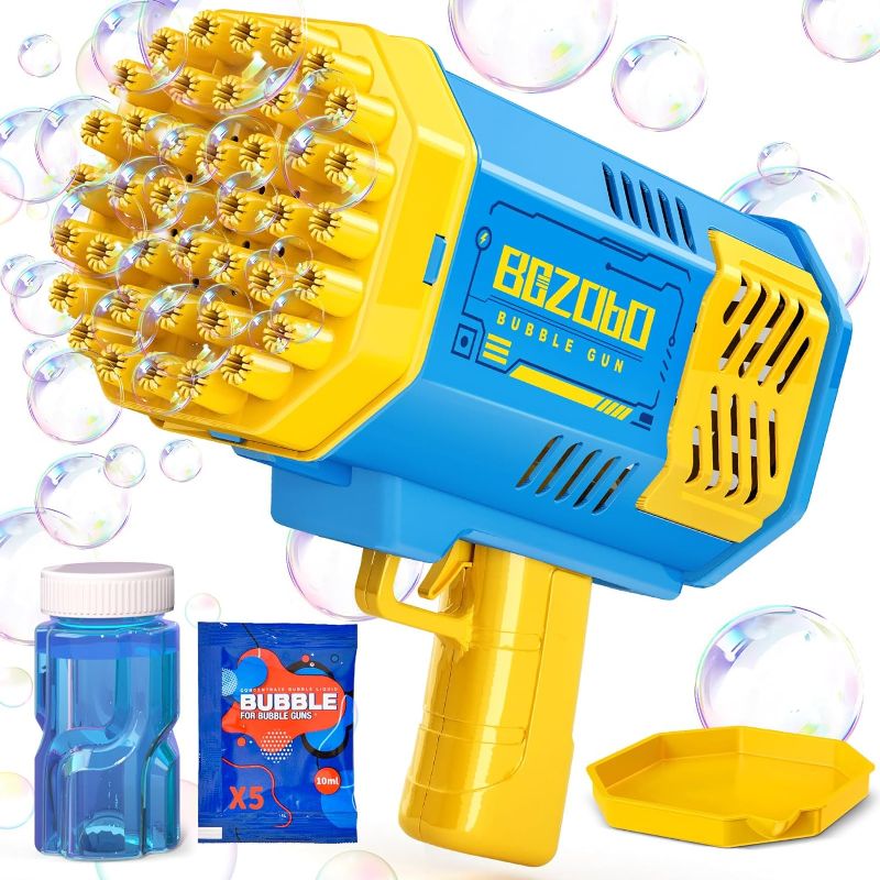 Photo 1 of Bazooka Bubble Gun for Kids, Bubble Machine with Lights, Bubble Solution, Bubble Blower for Outdoor Activity Toys for 3 4 5 6 7 Year Old Boys Girls Kid Birthday (Blue)
