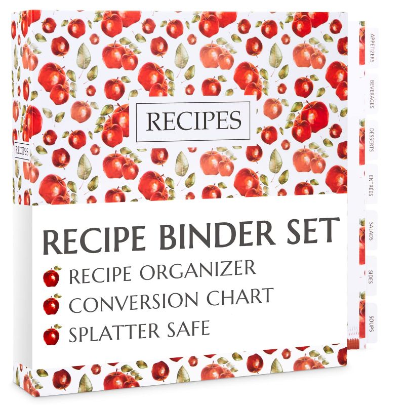 Photo 1 of 2 PACK-Recipe Binder Set To Create DIY Cookbook – Write 100 Favorite Recipes On 50 Double-Sided Blank 8.5 X 11 Inch Recipe Cards - 200 Printable Recipes, 50 Protective Sleeves, Conversion Chart & 7 Dividers
