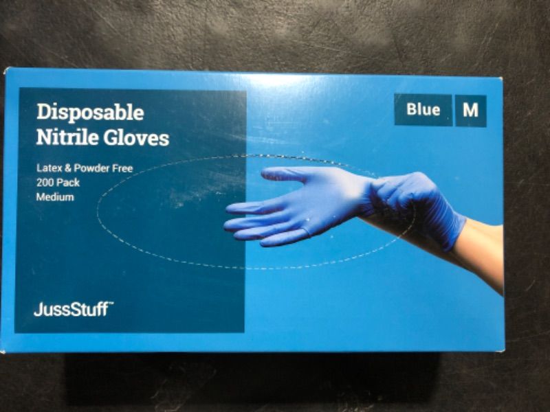 Photo 2 of Nitrile Gloves Disposable Latex Free Powder Free - Food Safe Gloves, Cooking, Cleaning, Beauty Salon, Home and Industrial Medium (Pack of 200) 200