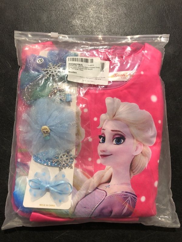 Photo 2 of 6T-7T- Princess Elsa Dress for Girls Princess Fancy Dress Queen Costume with Hairpin