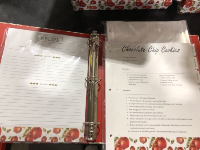 Photo 1 of 2 PACK-Recipe Binder Set To Create DIY Cookbook – Write 100 Favorite Recipes On 50 Double-Sided Blank 8.5 X 11 Inch Recipe Cards - 200 Printable Recipes, 50 Protective Sleeves, Conversion Chart & 7 Dividers