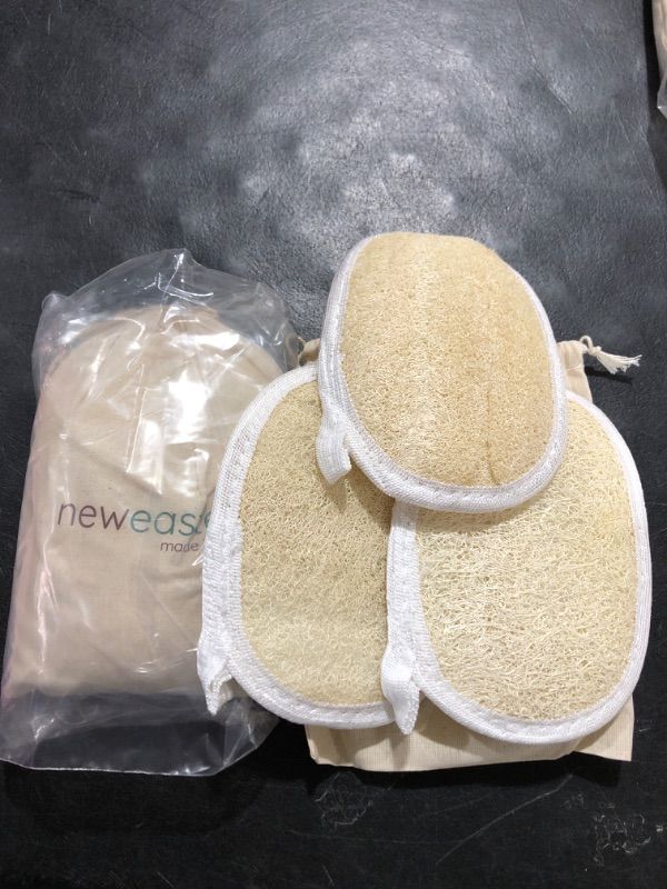 Photo 2 of 2 PACK-NewEastern Exfoliating Loofah Pad Body Scrubber, Natural Bath Sponge (Body Pad, 3 Pack)