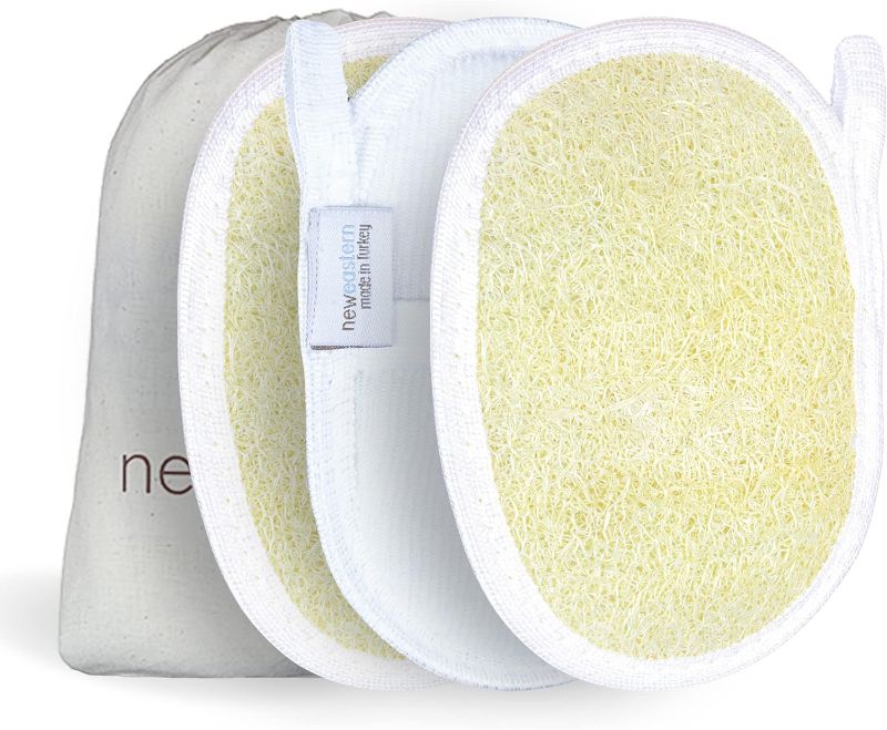 Photo 1 of 2 PACK-NewEastern Exfoliating Loofah Pad Body Scrubber, Natural Bath Sponge (Body Pad, 3 Pack)