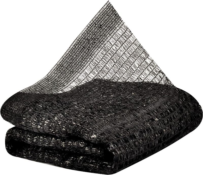 Photo 1 of Yardmaker 50% Shade Cloth Black Sun Mesh Net Taped Edge with Grommets 5ft X 10ft
