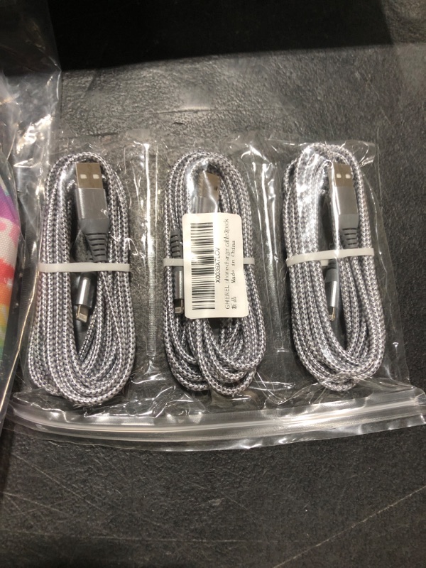 Photo 2 of iPhone Charger 3 Pack 10 ft MFi Certified Lightning Cable Nylon Braided Cable iPhone Charger Fast Charging Cord Compatible with iPhone 14 13 12 11 Pro Max XR XS X 8 7 6 Plus and More Gray White