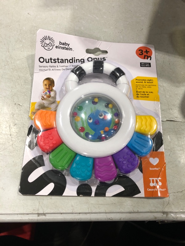 Photo 1 of Baby Einstein Outstanding Opus The Octopus Sensory Rattle & Teether Multi-Use Toy, BPA Free & Chillable, 3 Months & up, Multicolored Opus Rattle & Teether