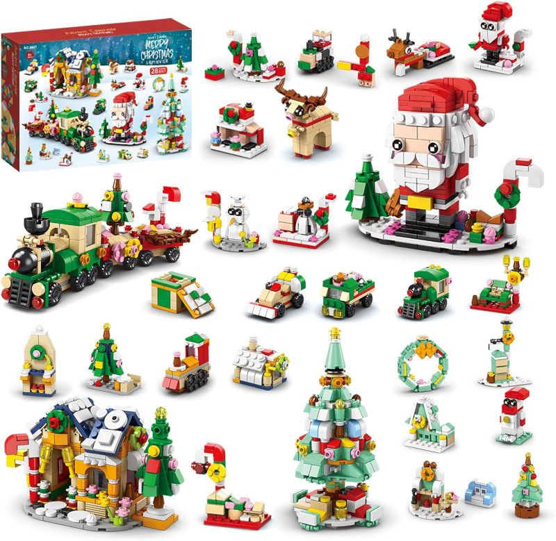 Photo 1 of 2023 Advent Calendar Kids Christmas Building Blocks 24 Days Countdown Calendar Toys for Kids 1122 PCS 6 in 1 Christmas Building Toys, Kids Christmas Gifts for Boys & Girls