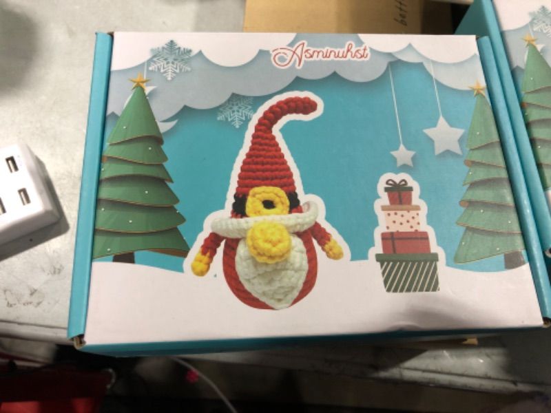 Photo 2 of Crochet Kit for Beginners with Crochet Yarn - Christmas Santa Gnome Amigurumi Crochet Kit with Step-by-Step Video Tutorials for Adults and Kids
