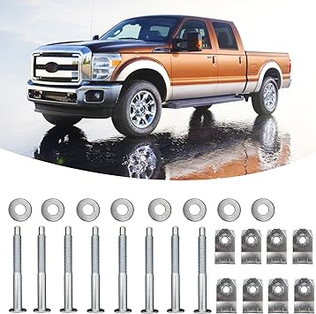 Photo 1 of 924-311 Truck Bed Mounting Hardware Kit Fit for Ford F250 F350 1999-2016 Super Duty Replaces Bed Bolts W706641S900 W708770S436 XC3Z9900038AA W706640S900
