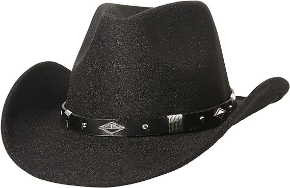 Photo 1 of Lanzom Classic Felt Wide Brim Women Men Western Cowboy Hat Cowgirl Hats with Buckle Belt Fit Size 6 8/7-7 1/4
