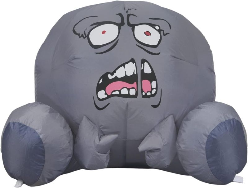 Photo 1 of 2 Ft Tall Little Monster Inflatable Decorations Outdoor with LED (Light Grey)