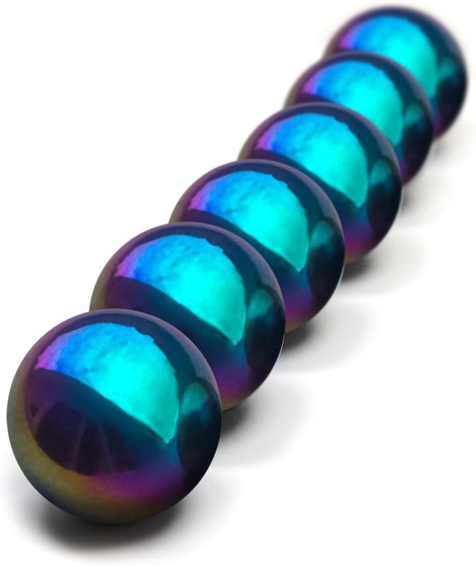 Photo 1 of 30Pcs Sphere Magnet Rainbow Magnetic Balls | Hematite Rattle Snake |Fidget Toys for Anxiety | Large Magnetic Balls | Magnets for Kids