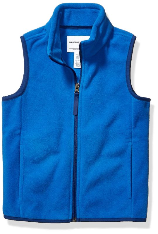 Photo 1 of Amazon Essentials Boys and Toddlers' Polar Fleece Vest Polyester Blue 3T