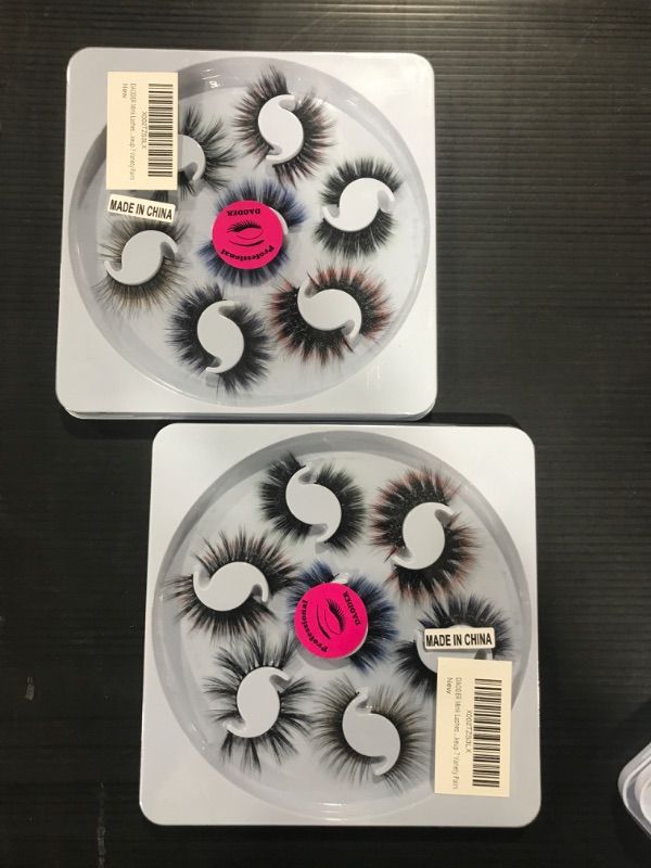Photo 1 of (2 pack) DAODER False Eyelashes Hybrid Colored Lashes, Natural Look Faux Mink Lashes 15mm Long Cosplay Costume Eye Lashes, 7 Pairs