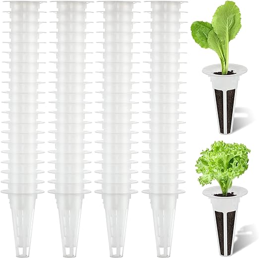 Photo 1 of 400 Pack Grow Baskets White Replacement Seed Growing Baskets Plastic Hydroponics Growing System Hydroponic Seed Plant Growing Containers for Hydroponic Growing System 