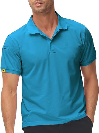 Photo 1 of 3XL  SECOOD Polo Shirts for Men Moisture Wicking Short Sleeve Outdoor Sports Performance Tactical Golf Tennis T-Shirt 