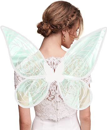 Photo 1 of Fairy Wings for Women Adult Halloween Butterfly Costume for Girls Dress Up Cosplay Angel Wings White
