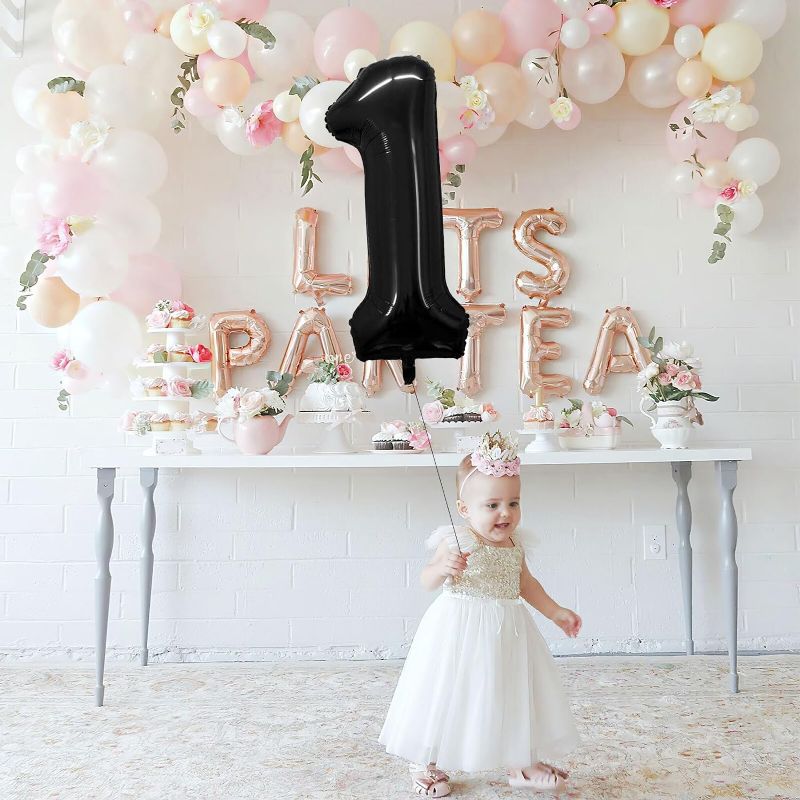 Photo 1 of 1 Number Balloon Black 40 inch Big Foill Birthday Party Decorations Wedding Anniversary Events Supplies---2 pack