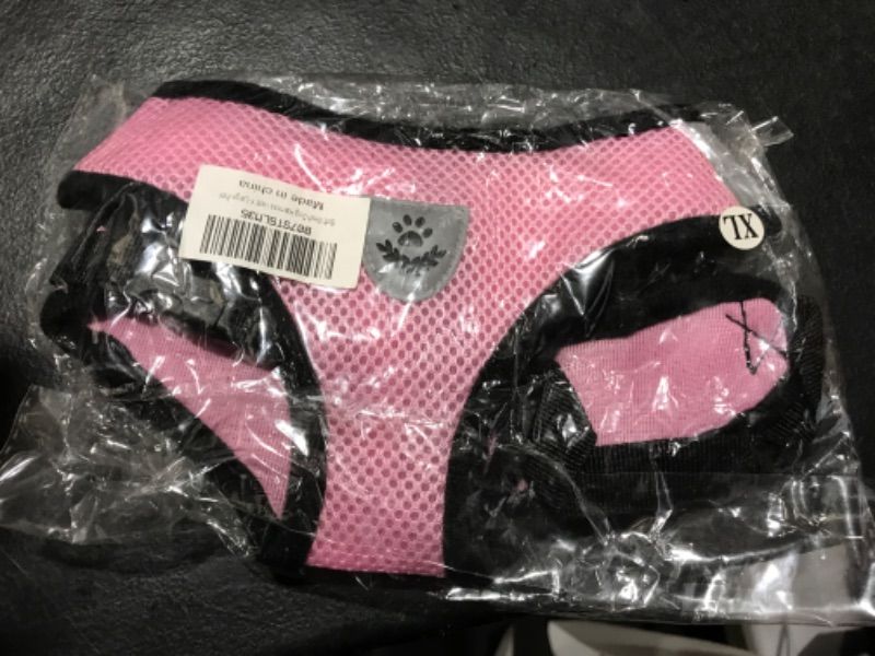 Photo 2 of Emoly Soft Mesh Dog Harness Vest, X-Large Dog Harness, Night Reflective Adjustable Mesh Harness with Padded Vest and Leash?Pink? X-Large Pink