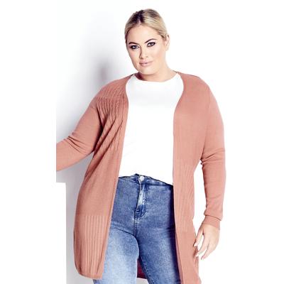 Photo 1 of Avenue Plus Size Meadow Mews Cable Knit Cardigan Sweater - Pink
