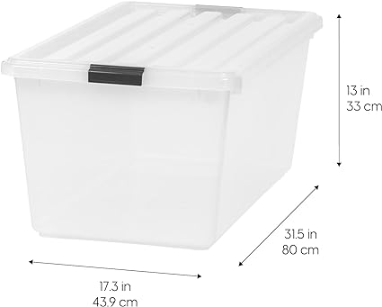 Photo 1 of 91qt Large Clear View Plastic Storage Bin with Lid and Secure Latching Buckles