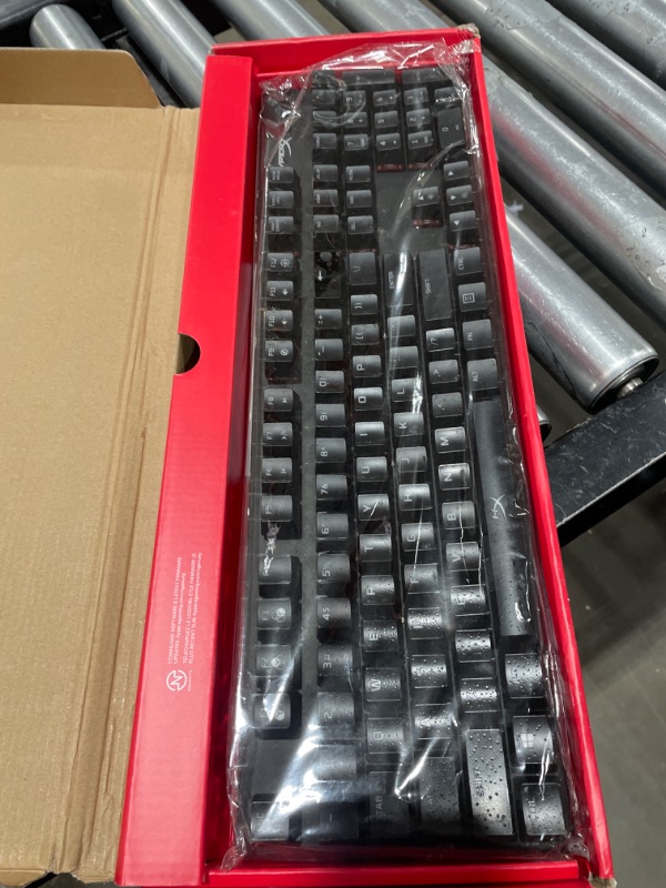 Photo 2 of HyperX Alloy Origins - Mechanical Gaming Keyboard, Software-Controlled Light & Macro Customization, Compact Form Factor, RGB LED Backlit - Linear HyperX Red Switch & Pulsefire Haste – Gaming Mouse Black Full Size HyperX Red Keyboard + Pulsefire Haste Gami