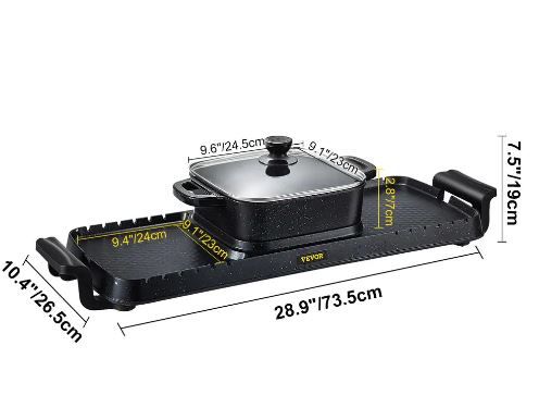 Photo 1 of 2 in 1 Electric Grill and Hot Pot BBQ Pan Grill and Hot Pot Smokeless Hot Pot Grill with Dual Temp Control
