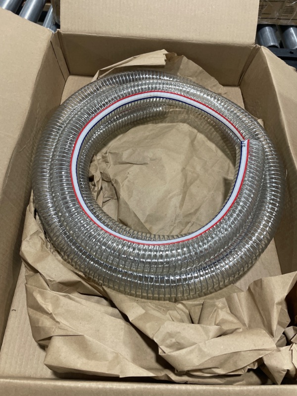 Photo 2 of 1 1/2 Inch ID x 1 3/4 Inch OD Heavy-Duty Steel Wire Suction PVC Flexible Tubing High Pressure UV Chemical Resistant Thick Vinyl Hose Tube, 10FT 1 1/2" ID x 1 3/4" OD 10 ft
