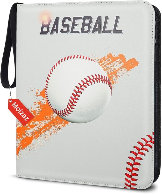 Photo 1 of Baseball Card Binder 900 Pockets Trading Card Binder 50 Removable Sleeves Sports Card Binder Card Collection Binder For Trading Cards Card Sheets For Standard Size Cards Sports Cards (900 Pockets, B) 