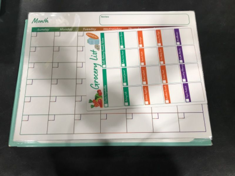 Photo 2 of Magnetic Calendar for Fridge Set of 3 17”x13” Fridge Calendar Dry Erase, Weekly Planner Magnetic Fridge to-do List Family Calendar | Includes 6 Dry Erase Pens by Mommy Marvel Horizontal