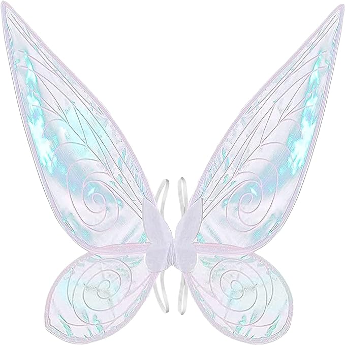 Photo 1 of KOMIDK Fairy Wings Princess Wings Party Favor Dress Up Sparkling Sheer Wings Girls Halloween Costumes Butterfly Fairy (pink)