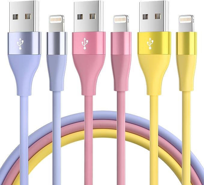 Photo 1 of iPhone Charger Fast Charging 3Pack 10FT Apple MFi Certified Lightning Cable iPhone Charger Cord Compatible with iPhone 14 13 12 11 Pro Max XR XS X 8 7 6 Plus SE and More - Colorful 