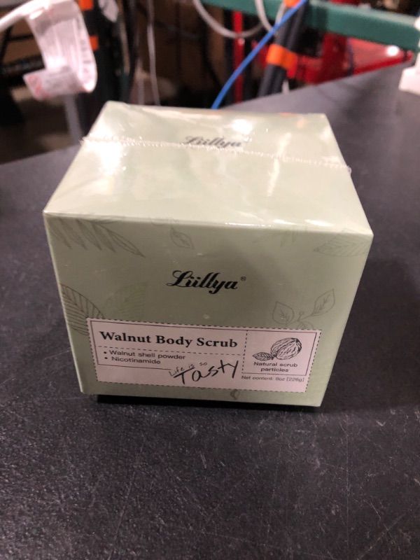 Photo 2 of Liillya Body Scrubs for Women Exfoliation With Loofah and Scraping Spoon Walnut Body Scrub, Specially Increase with Niacinamide for Moisturizing, Pore Cleansing and Exfoliating, 8 oz