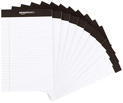 Photo 2 of Amazon Basics Narrow Ruled Lined Writing Note Pad, 5 inch x 8 inch, White, 12 Count (12 Pack of 50 pages) White 5-Inch by 8-Inch